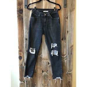 Black Grey Levi Jeans Faded With Holes Size 29